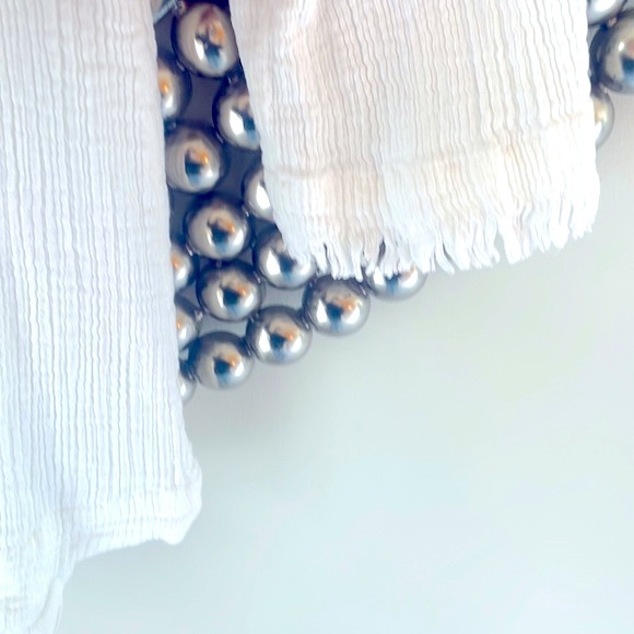 Rock Paper Flower White Cotton Tunic / Shirt Medium - Picture 3 of 5